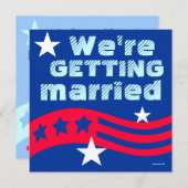 American Save the Date Wedding Announounding Kaart (Voorkant / Achterkant)