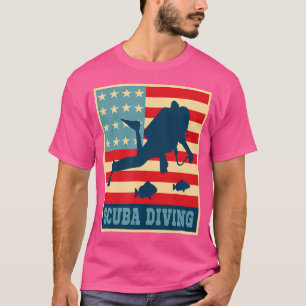 American Scuba Diving Vlag duiker Verenigde Staten T-shirt