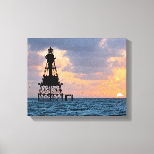 American Shoal Lighthouse, Florida Canvas Print (Voorkant)