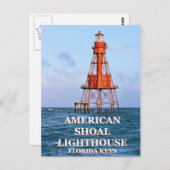 American Shoal Lighthouse, Floride Carte postale (Devant / Derrière)