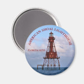 American Shoal Lighthouse Floride Round Magnet (Recto/Verso)