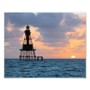 American Shoal Lighthouse, Floride Satin Photo