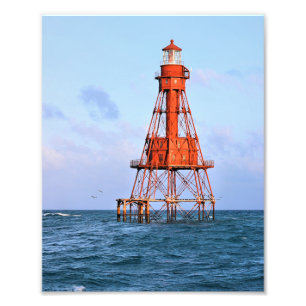 American Shoal Lighthouse, Floride Satin Photo