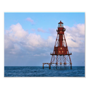 American Shoal Lighthouse, Floride Satin Photo