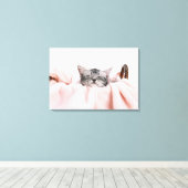 American Shorthair Cat Canvas Afdruk (Insitu (Houten vloer))