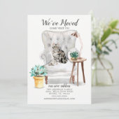 American Shorthair Cat Moving Faire-part (Debout devant)