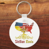 American Sicilian Roots Keyring Sleutelhanger (Voorkant)