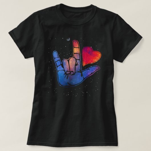 American Sign Language ASL Ik hou van je in gebare T-shirt (Design voorkant)