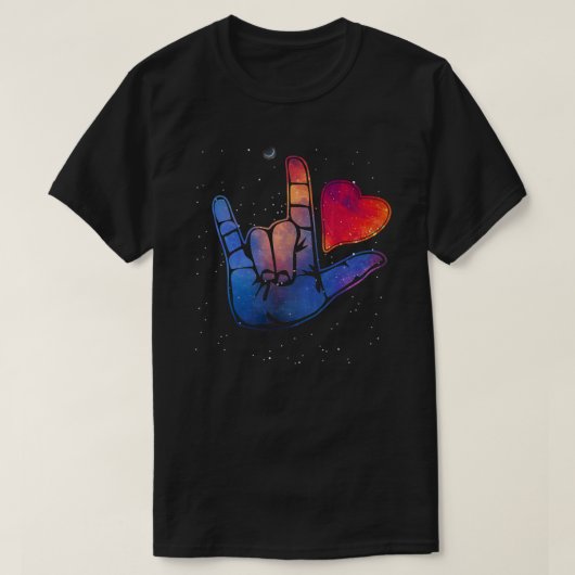 American Sign Language ASL Ik hou van je in gebare T-shirt (Design voorkant)