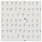 American Sign Language Chart stof (Close Up)