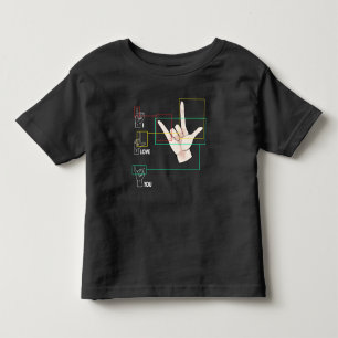 American Sign Language Hand Sign ASL I Love You Kinder Shirts