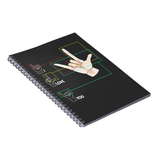 American Sign Language Hand Sign ASL I Love You Notitieboek (Rechterzijde)