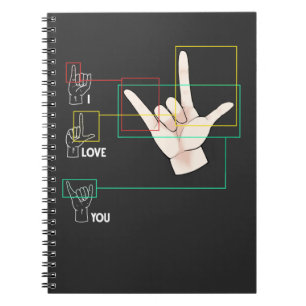 American Sign Language Hand Sign ASL I Love You Notitieboek