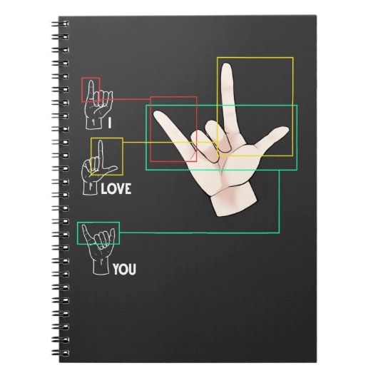 American Sign Language Hand Sign ASL I Love You Notitieboek (Voorkant)