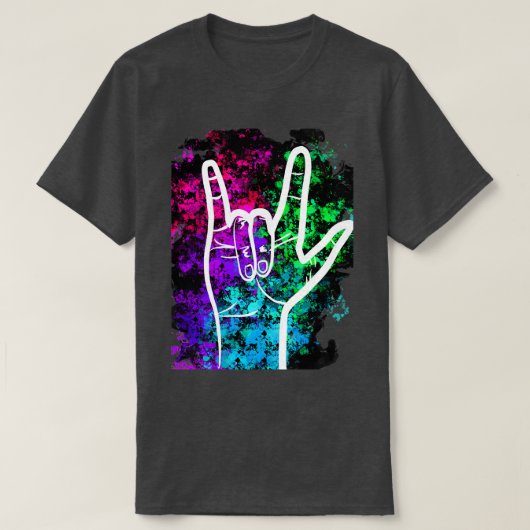 American Sign Language I Love You Design T-shirt (Design voorkant)