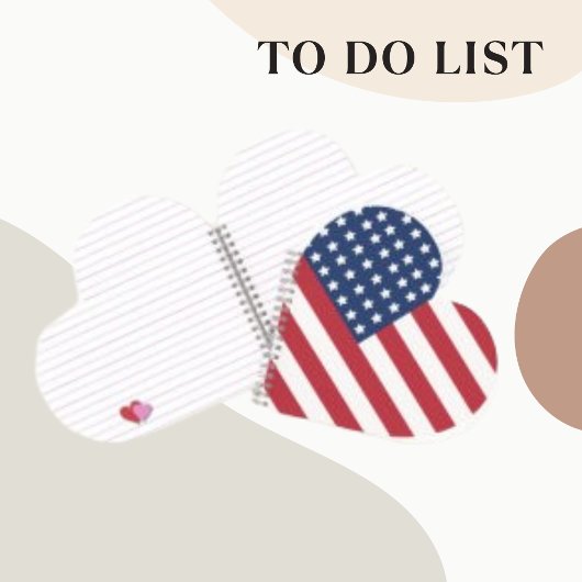 American Simple Flag Heart Trend Notitieboek