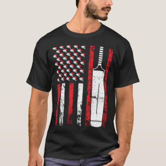 American Sports Flag Christmas Cricket Athletic T-shirt