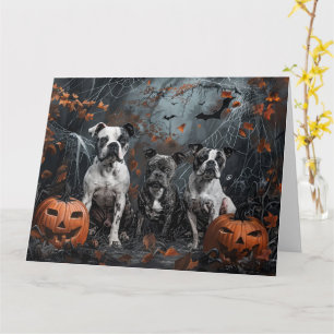 American Staffordshire Halloween Night Doggy Kaart