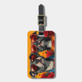 American Staffordshire Heart Rozen Valentijnsdag Bagagelabel (Voorkant verticaal)