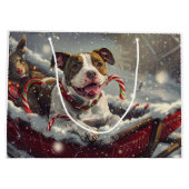 American Staffordshire Hond Kerstfeest Groot Cadeauzakje (Achterkant)