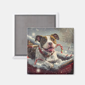 American Staffordshire Hond Kerstfeest Magneet (Voorkant / Achterkant)