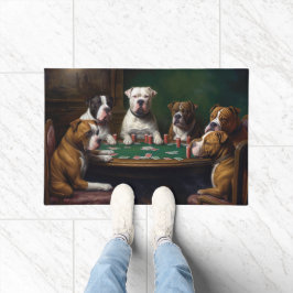 American Staffordshire Honden Spelen Poker Art Deurmat