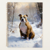 American Staffordshire liet het sneeuwKerstmis Planner (Voorkant)