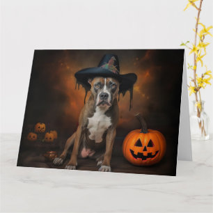 American Staffordshire Pompoenen Halloween Scary Kaart