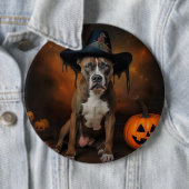 American Staffordshire Pompoenen Halloween Scary Ronde Button 6,0 Cm (In situ)