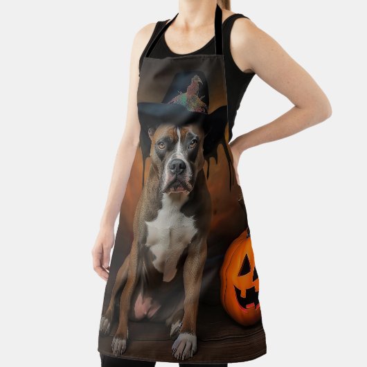 American Staffordshire Pompoenen Halloween Scary Schort (Insitu)
