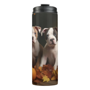 American Staffordshire Puppy Herfst Verrukking Thermosbeker