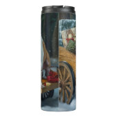 American Staffordshire Sneeuwslee Kerstmis Thermosbeker (Achterkant)