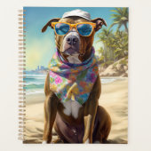 American Staffordshire sur la plage, cadeau d'été (Devant)