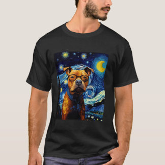 American Staffordshire Terrier Dog Sterrennacht T-shirt