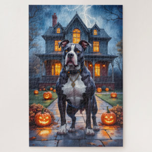 American Staffordshire Terrier Gotische Halloween Legpuzzel