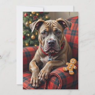 American Staffordshire Terrier Kerst Cozy Feestdagenkaart