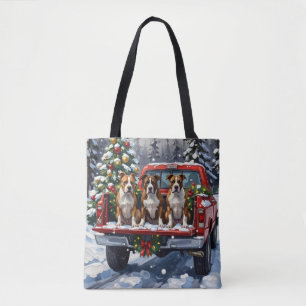 American Staffordshire Terrier Kerst Rode Truck Draagtas