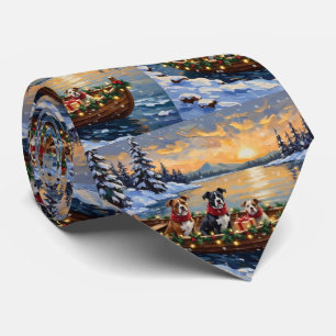 American Staffordshire Terrier Kerstboot Stropdas