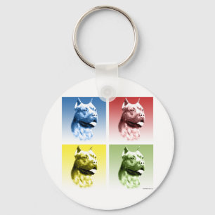 American Staffordshire Terrier Pop Kunst Sleutelhanger