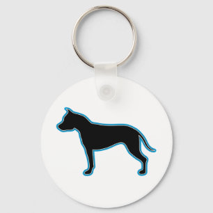 American Staffordshire Terrier Silhouette Sleutelhanger