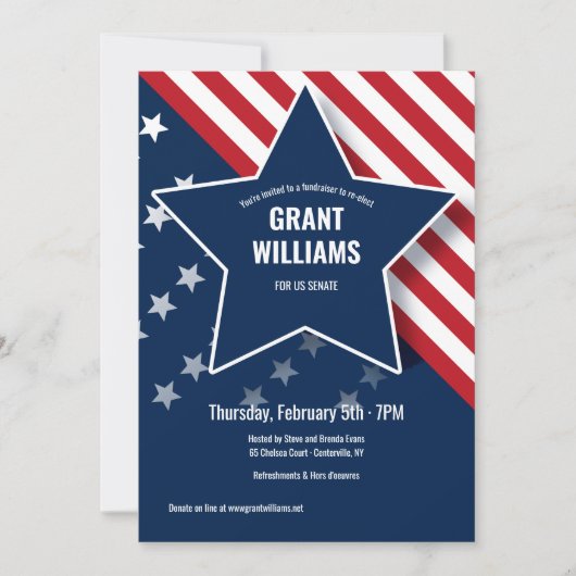 American Star Fundraiser Invitation Kaart (Voorkant)