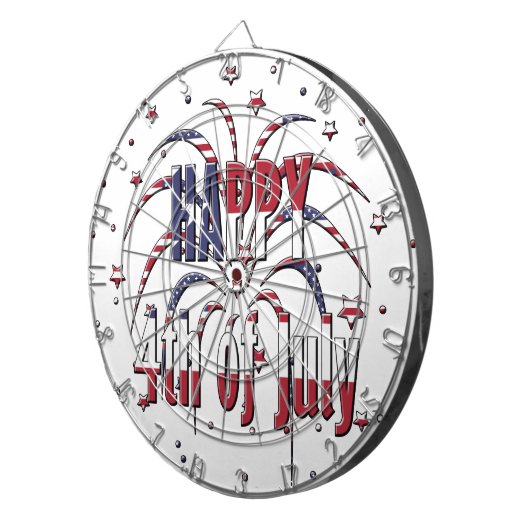 American Stars and Stripes Happy 4th van juli Dartbord (Voorkant Rechts)