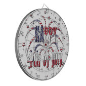 American Stars and Stripes Happy 4th van juli Dartbord (Voorkant Links)