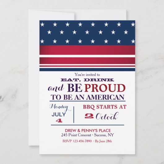 American Stars Uitnodiging (Voorkant)