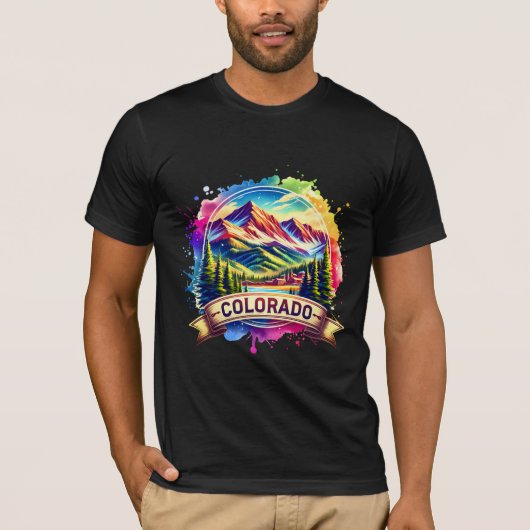 American State Map T-Shirts - Colorado USA map (Devant)