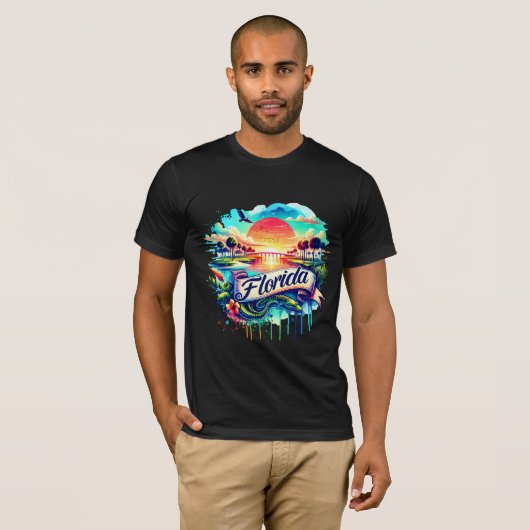 American State Map T-Shirts - Florida USA map (Devant entier)