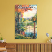 American Steel & Wire Co Fence Roadside Scene Canvas Afdruk (Insitu (Woonkamer))