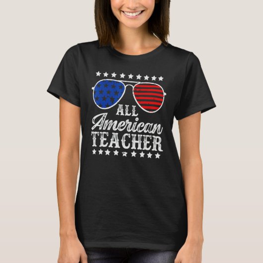 American Teacher 4th Of July Patriotic Teacher Ame T-shirt (Voorkant)