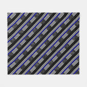 American Thin Blue Line Decor Fleece Deken (Voorkant (Horizontaal))
