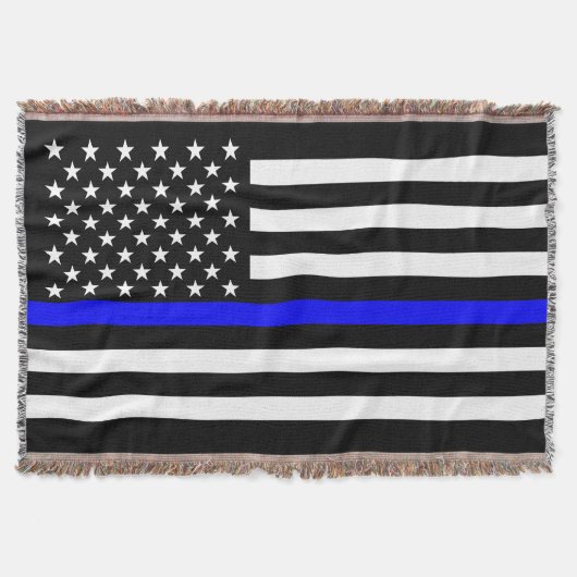 American Thin Blue Line Graphic Deken (Voorkant)
